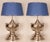 Vintage Chrome Table Lamps Tall Silver and Royal Blue Modern Vase Lamps Set of 2 For Sale - Image 11 of 11