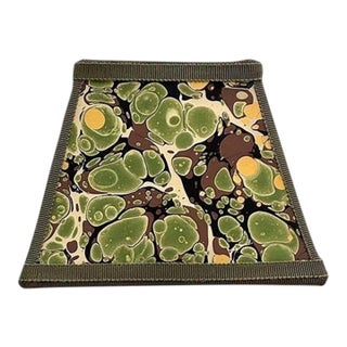 Square Green Marbled Paper Chandelier Shade - 3”x5”x5” For Sale