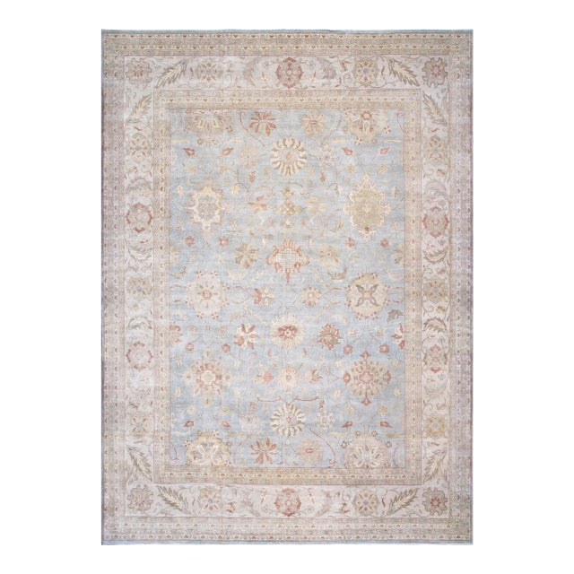 Pasargad Home Melody L. Blue Wool Area Rug-12' 3" X 18' 0" For Sale