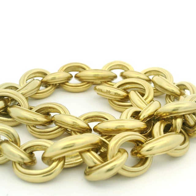 Gold 1980s Barry Kieselstein-Cord Vintage 18k Gold Sculptural Link Necklace, 217 Grams For Sale - Image 8 of 9