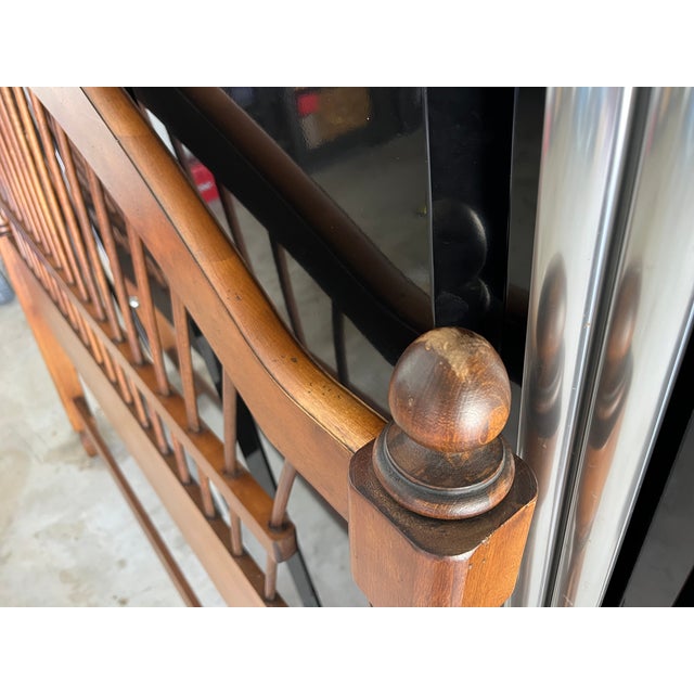 1990s Ethan Allen Country French Queen Wheat Back Bed Frame For Sale - Image 9 of 12