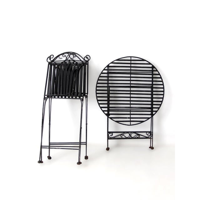 Vintage French Bistro Folding Patio Set For Sale - Image 11 of 18