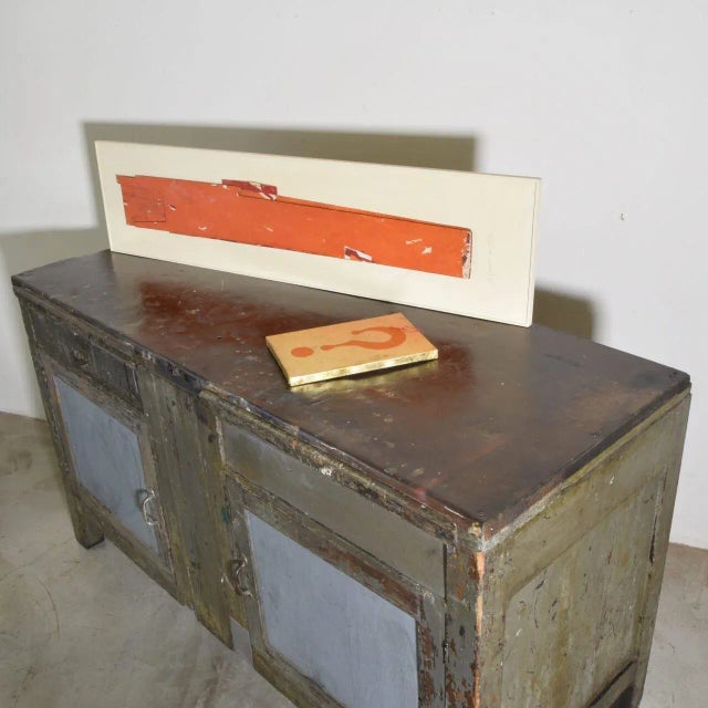 Gray Industrial Wooden Workbench, 1930s For Sale - Image 8 of 10