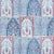 SAMPLE - Schumacher Barra Palace Fabric In Indigo & Crimson For Sale