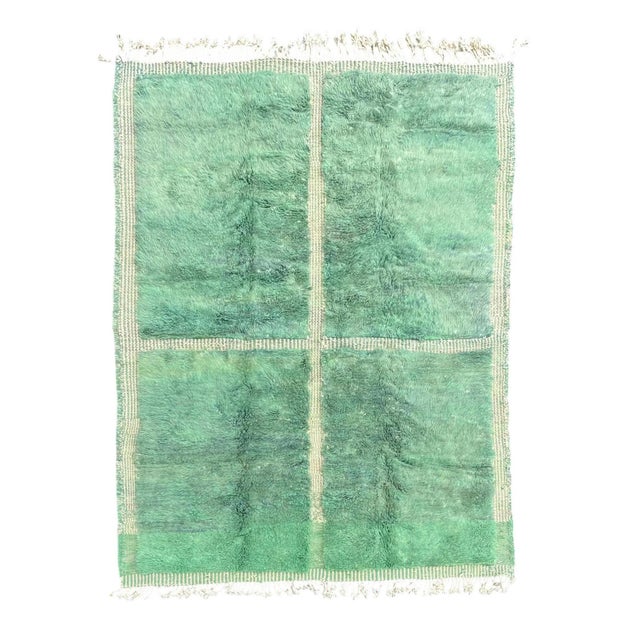 Moroccan Mrirt Green Rug, 2010s For Sale - Image 10 of 10