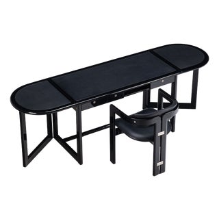 Drop Leaf Desk with Pamplona Chair by Augusto Savini for Pozzi, Italy, 1970s For Sale