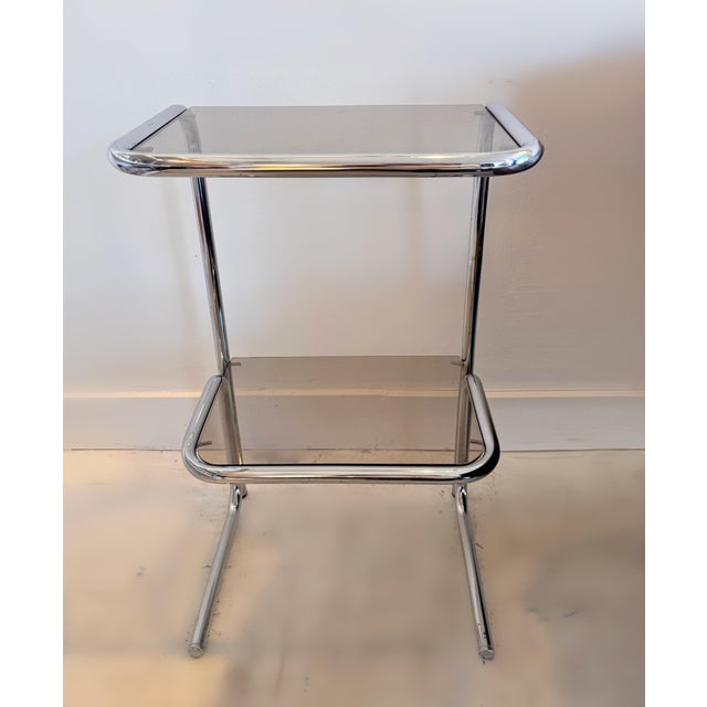 Habitat Side Table in Chrome and Smoked Glass by Terence Conran for Habitat, 1970 For Sale - Image 4 of 6