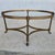 Vintage LaBarge Oval Brass Hoof Footed Glass Top Coffee Table For Sale - Image 14 of 15