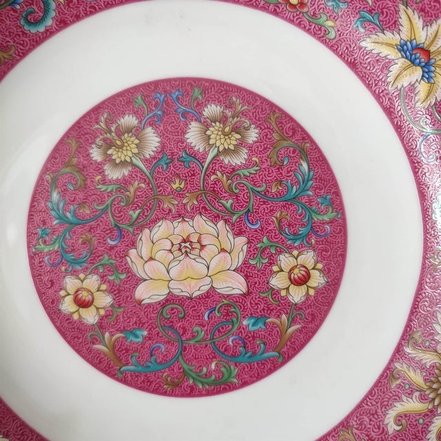 Ceramic Chinese Ceramic Plate,Qianlong Marked Famille Rose Porcelain Plate Hand Painted Floral Patterns Pattern For Sale - Image 7 of 10