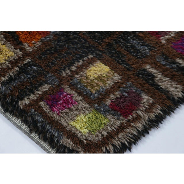 1960s Vintage Swedish Rya Runner With Polychromatic Geometric Mosaic - Rug & Kilim For Sale - Image 5 of 7