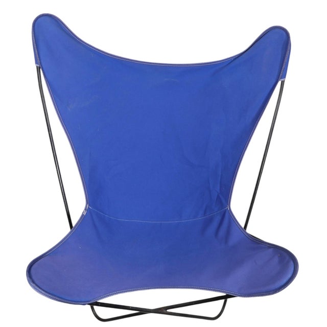 Mid Century Butterfly Sling Chair With Original Canvas Seat