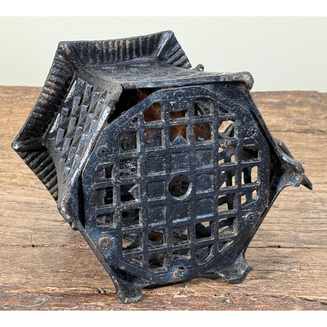 Vintage Japanese Style Cast Iron Pagoda Hanging Lantern For Sale - Image 4 of 6