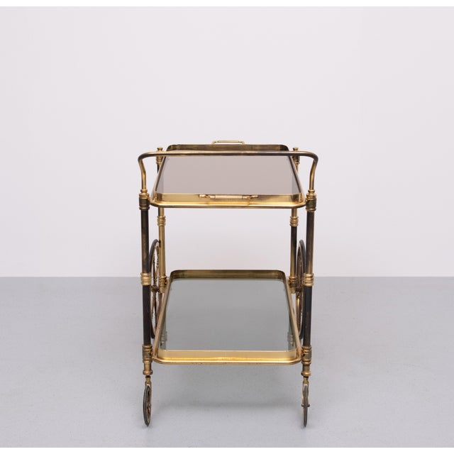Metal Brass Bar Trolley, France, 1950s For Sale - Image 7 of 10