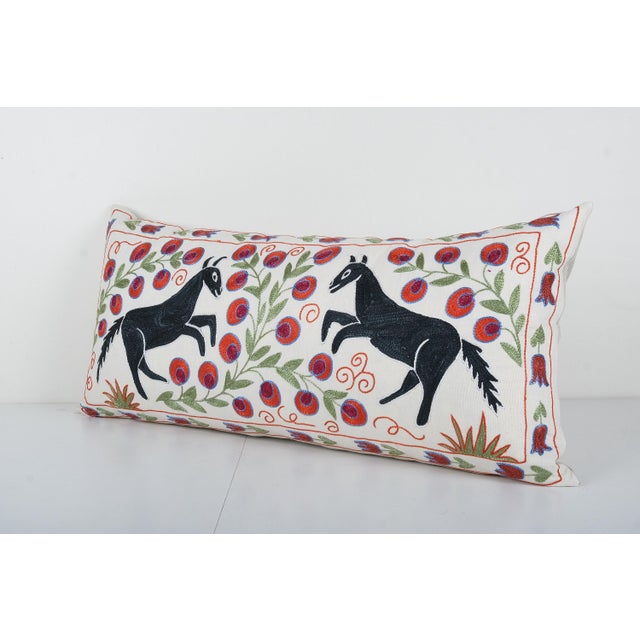 Mid-Century Modern Suzani Horse Pillow Cover For Sale - Image 3 of 4
