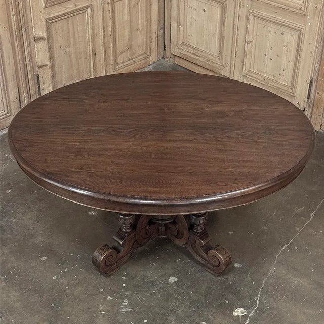 19th Century French Napoleon III Period Grand Oval Center Table For Sale - Image 11 of 14