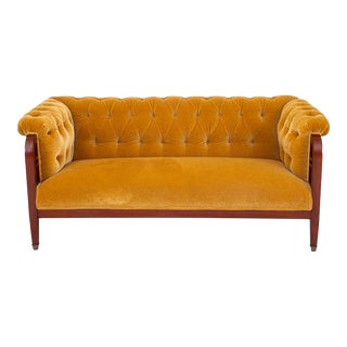 Swedish Art Nouveau Mahogany Settee For Sale