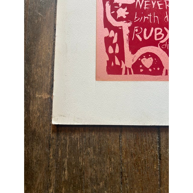 Paper 1960’s Original Pop Art Serigraph Silk Screen Print Folk Art Words For Sale - Image 7 of 7