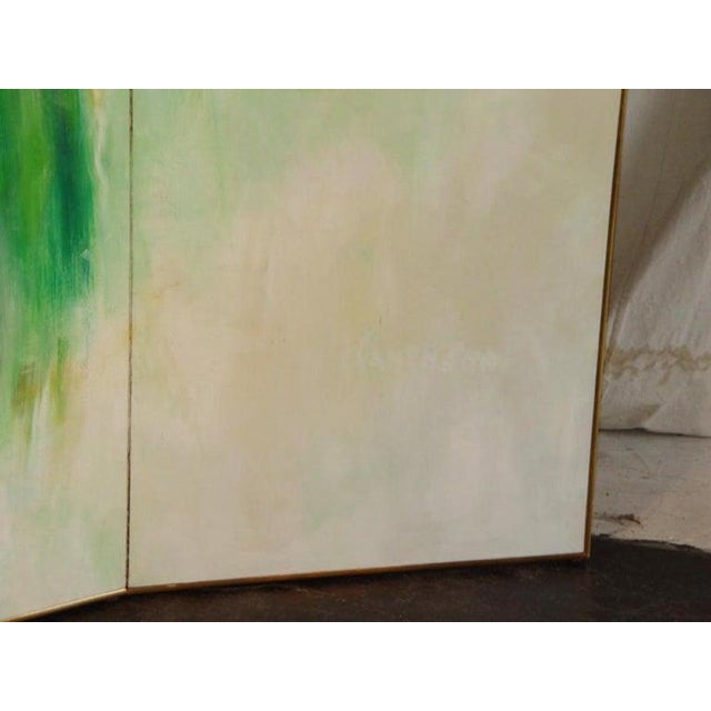 Plastic Mid 20th Century Abstract Screen Painting Waterfall by Lenn Kanenson For Sale - Image 7 of 13
