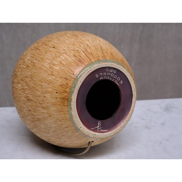 Large Speckled Ceramic Table Lamp by Bruno Karlsson for Ego Stengods, Sweden, 1960s For Sale - Image 11 of 12