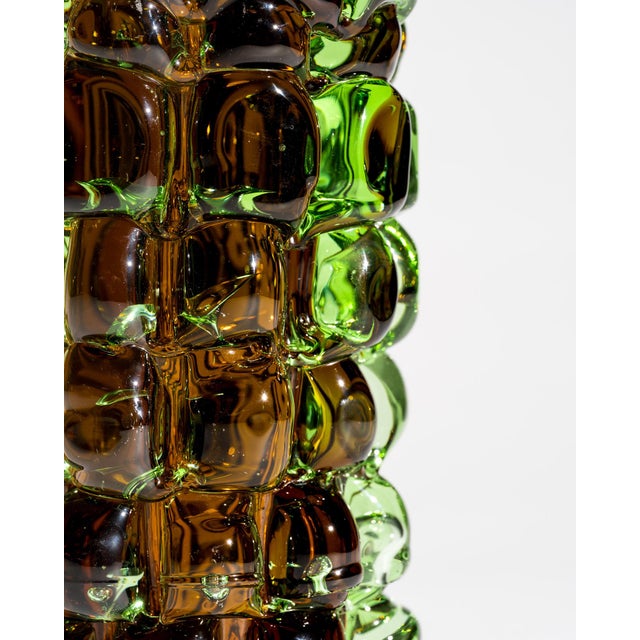 Pineapple Ananas Toffee Glass Vase by Frantisek Vizner for Skrdlovice, 1971 For Sale - Image 6 of 8