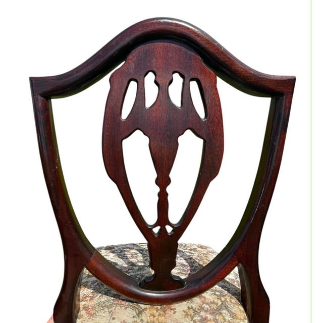 Vtg. Mahogany Hepplewhite Style Shield Back Dining Chairs -Set of 6 For Sale - Image 18 of 18