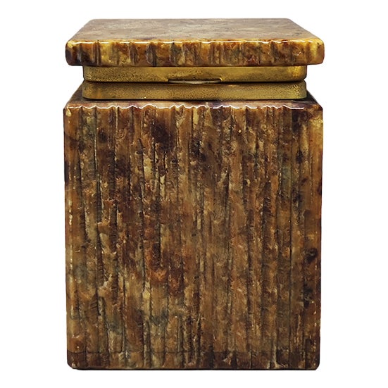 Brown Alabaster Box, Italy, 1960s For Sale