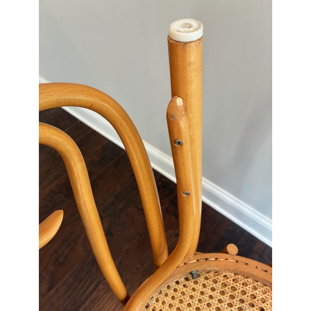 Vintage 1960s Mid-Century Radomsko Thonet Style "Sweetheart" Bentwood Cane Chairs - A Pair For Sale - Image 14 of 17