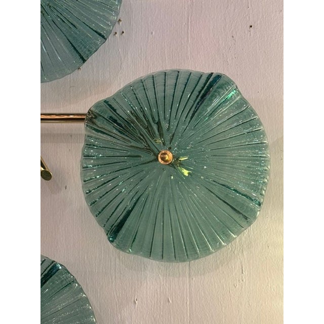 Early 21st Century Murano Green Glass Disc Wall Art Sconce For Sale - Image 5 of 7