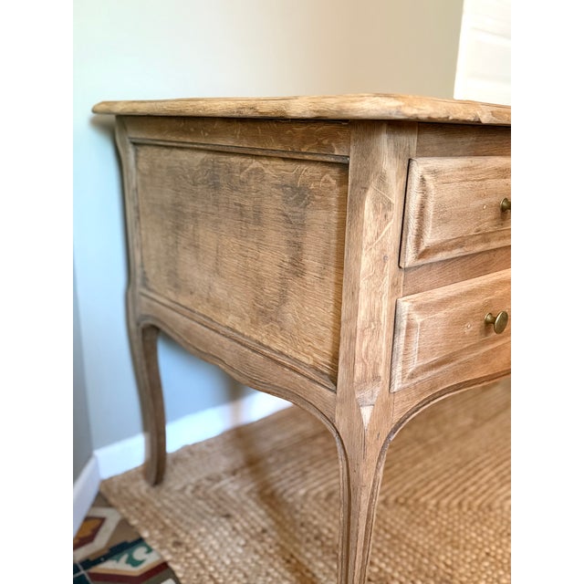 Louis XV Country Chic Oak Ministers Desk, 1970s For Sale - Image 6 of 18