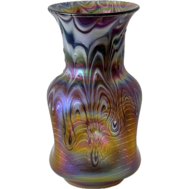 2000 - 2009 Iridescent Blown Glass Vase by Johann Loetz Witwe For Sale - Image 5 of 12
