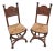 Neo-Renaissance Side Chairs in Oak with Rush Seats, 1890s, Set of 2 For Sale