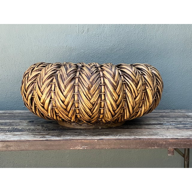 Vintage Handcrafted Rattan Centerpiece For Sale In West Palm - Image 6 of 13