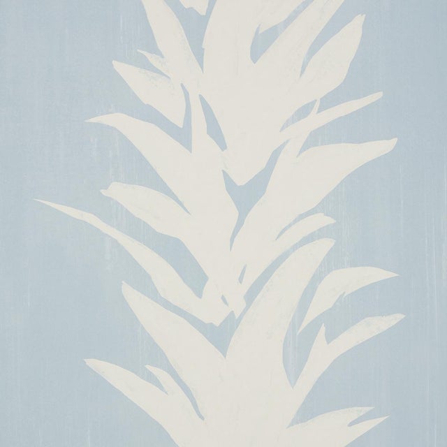 Abstract SAMPLE - Schumacher x Backdrop White Lotus Wallpaper In Soft Blue For Sale - Image 3 of 4