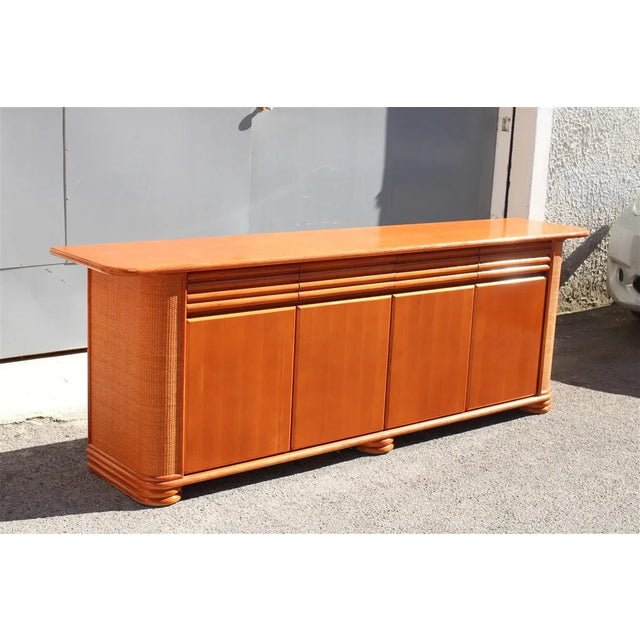 Bamboo & Wood Sideboard from Roberti Rattan, Italy, 1970s For Sale - Image 4 of 16