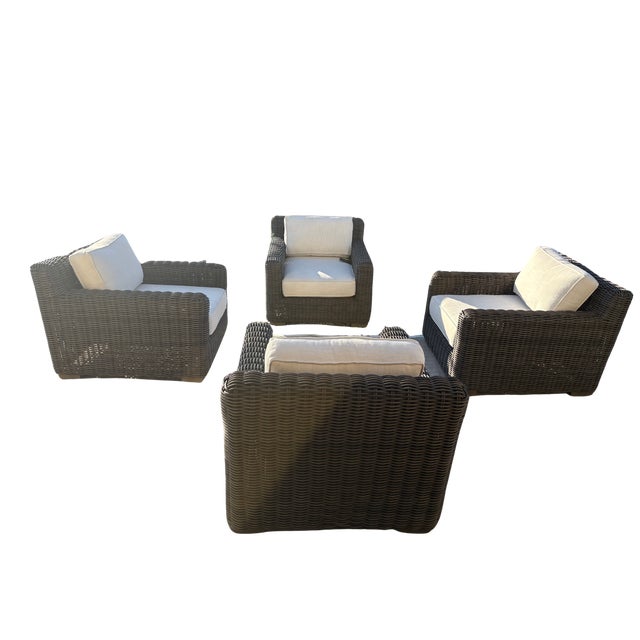 Restoration Hardware Provence Track Arm Lounge Chair – Set of 4 For Sale - Image 16 of 18