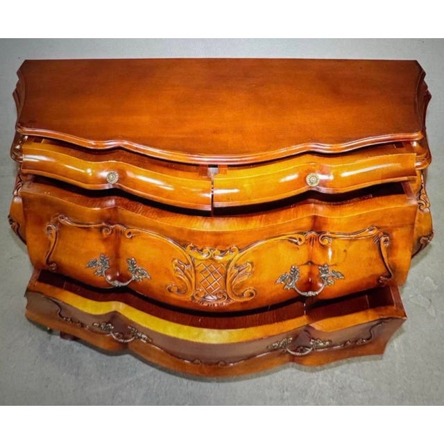 French country Bombay chest with a beautiful finish & carving throughout. Chest as 4 drawers, 2 large very well...