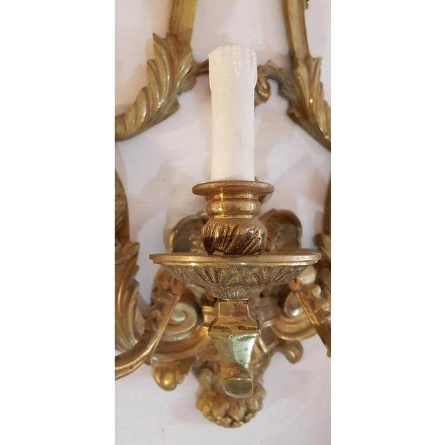 1930s Renaissance Style Wall Sconces in Cast Bronze, Italy, 1940s, Set of 2 For Sale - Image 5 of 12