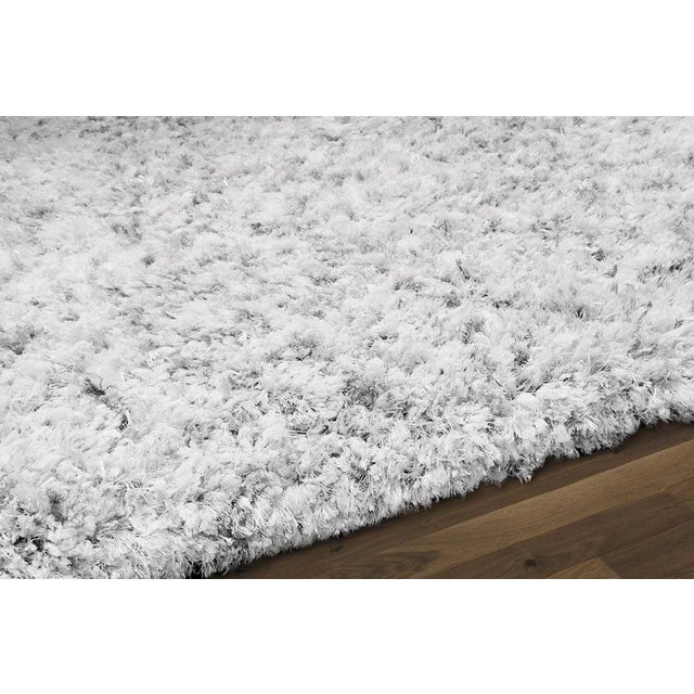 Modern Pasargad Home Shaggy Silver Poly & Cotton Area Rug-10' 0" X 14' 0" For Sale - Image 3 of 4