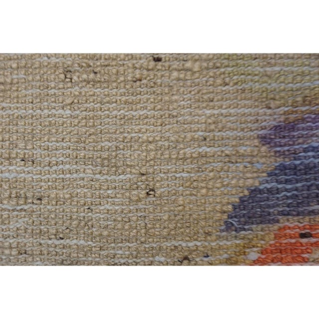 1920s Beige Vase Floral Antique Chinese Baotou Scholars Carpet Knotted Small Rug For Sale In New York - Image 6 of 7