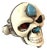 Vintage Silver and Resin Skull Cuff Bracelet For Sale