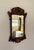 Large antique Edwardian inlaid and gilt mahogany fretted wall mirror, having a quality antique mahogany wall mirror having...