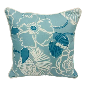 18” X 18” Lilly Pulitzer Dahlia Sky Blue Floral Linen Cotton Pillow Cover