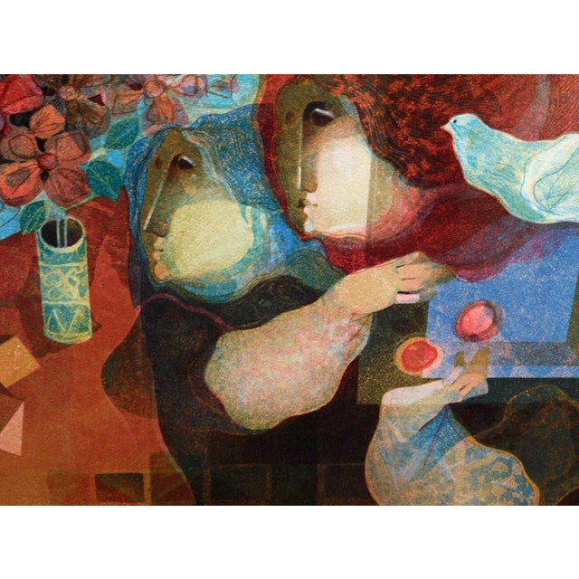 Paper Sunol Alvar "Bookcover" Hand Signed Not Numbered Custom Gold Framed For Sale - Image 7 of 7