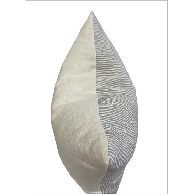 2020s Tan and Cream Avant Pillow 23” X 23” For Sale - Image 5 of 5