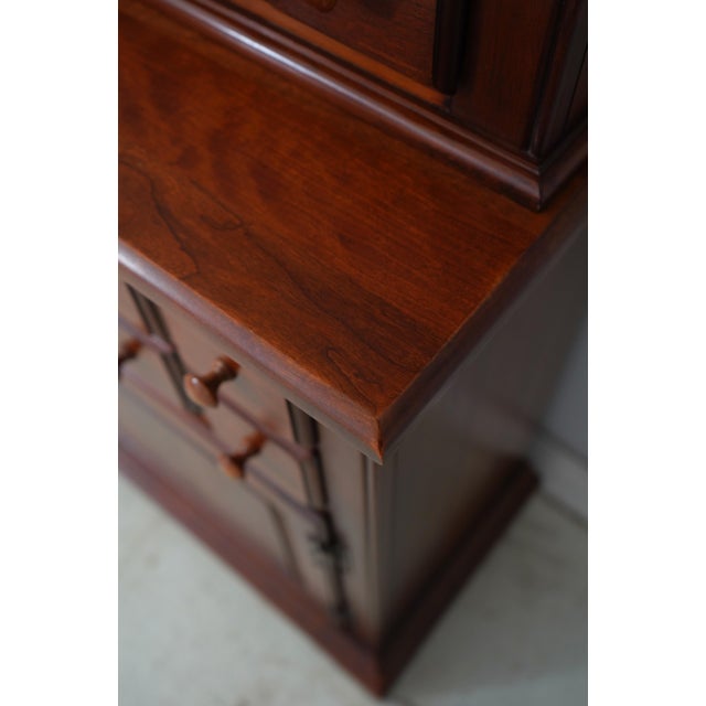 Brown Lexington Country Cherry China Cabinet Hutch For Sale - Image 8 of 18