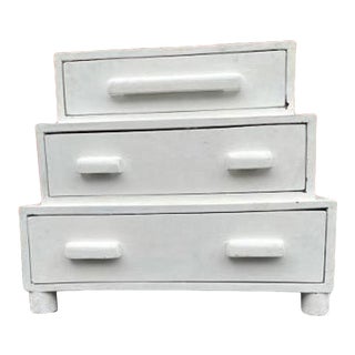 1960s Chinoiserie Heavy Solid Wood Pagoda Nightstand For Sale