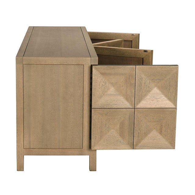 Wood NOIR Quadrant 4 Door Sideboard, Washed Walnut For Sale - Image 7 of 12