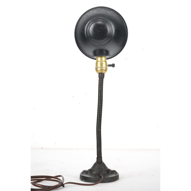 Vintage 1930s Art Deco Steel Gooseneck Desk Lamp For Sale - Image 6 of 7