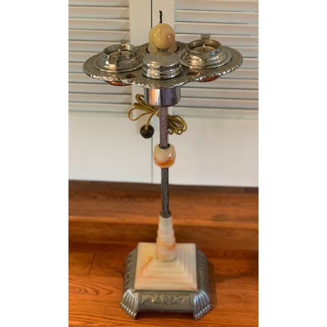 Art Deco Chrome Lighted Smoker's Stand For Sale - Image 10 of 10