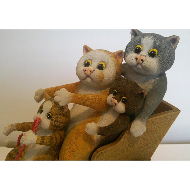 Rare Border Fine Arts Comic & Curious Cats Go-Karting A22913 Linda Jane Smith For Sale - Image 4 of 12